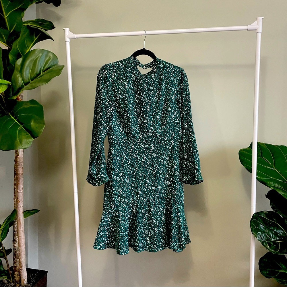 RW&CO Green Patterned Dress Size 8